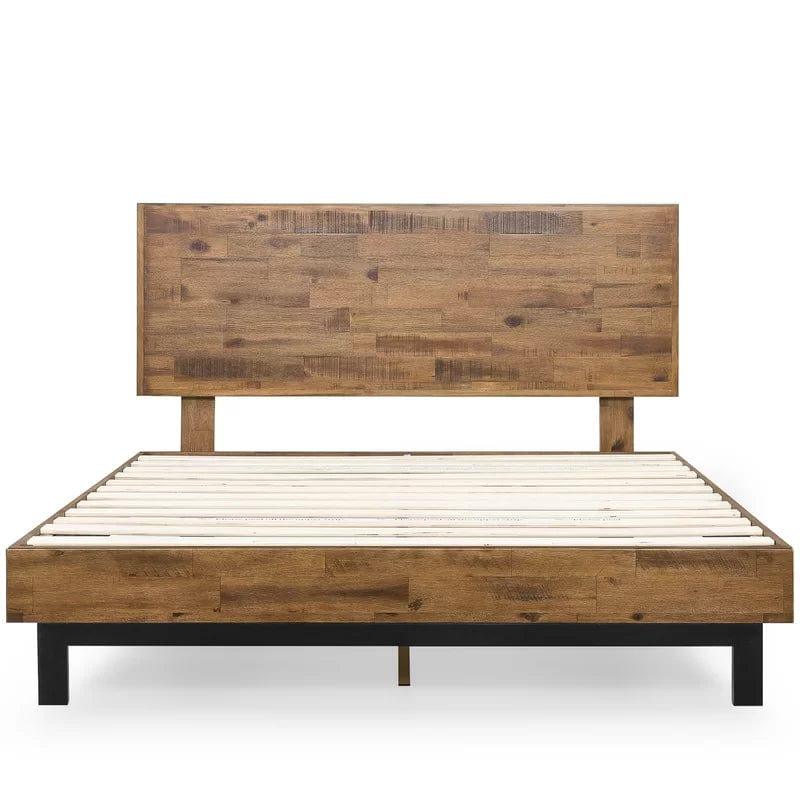Fillmore Rustic Bed Frame with Adjustable Headboard - Ouch Cart 