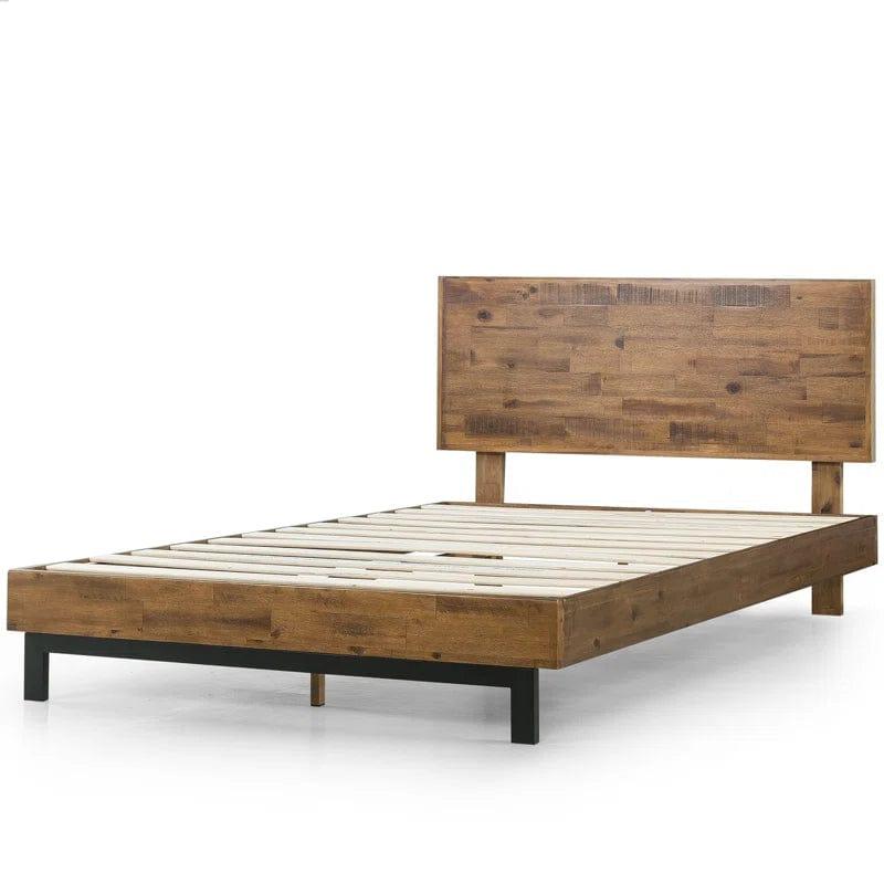 Fillmore Rustic Bed Frame with Adjustable Headboard - Ouch Cart 