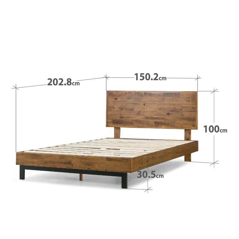 Fillmore Rustic Bed Frame with Adjustable Headboard - Ouch Cart 