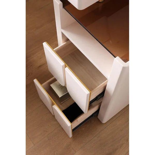 Manon Luxury Vanity dressing table design with light with stool, Modern Luxury Dressing Table Bedroom Furniture metal Dressers Salon with 4 Drawers Makeup Table and stool Combination Vanities for Makeup - Ouch Cart 