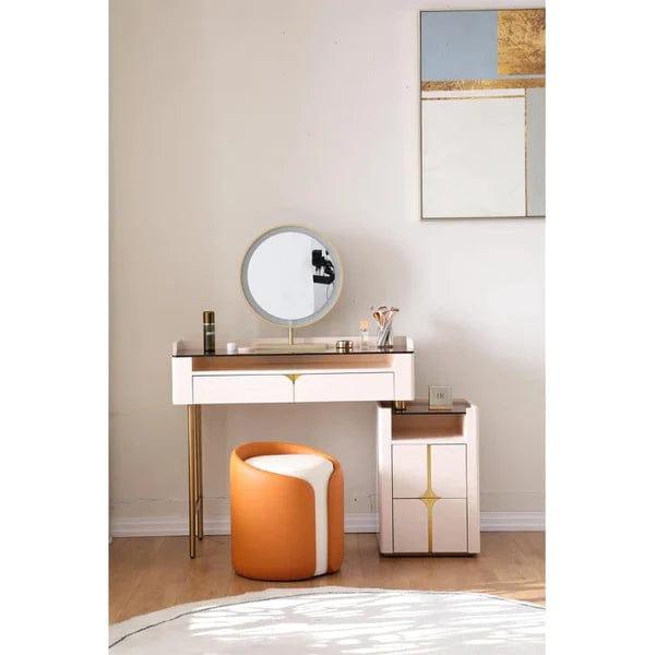 Manon Luxury Vanity dressing table design with light with stool, Modern Luxury Dressing Table Bedroom Furniture metal Dressers Salon with 4 Drawers Makeup Table and stool Combination Vanities for Makeup - Ouch Cart 