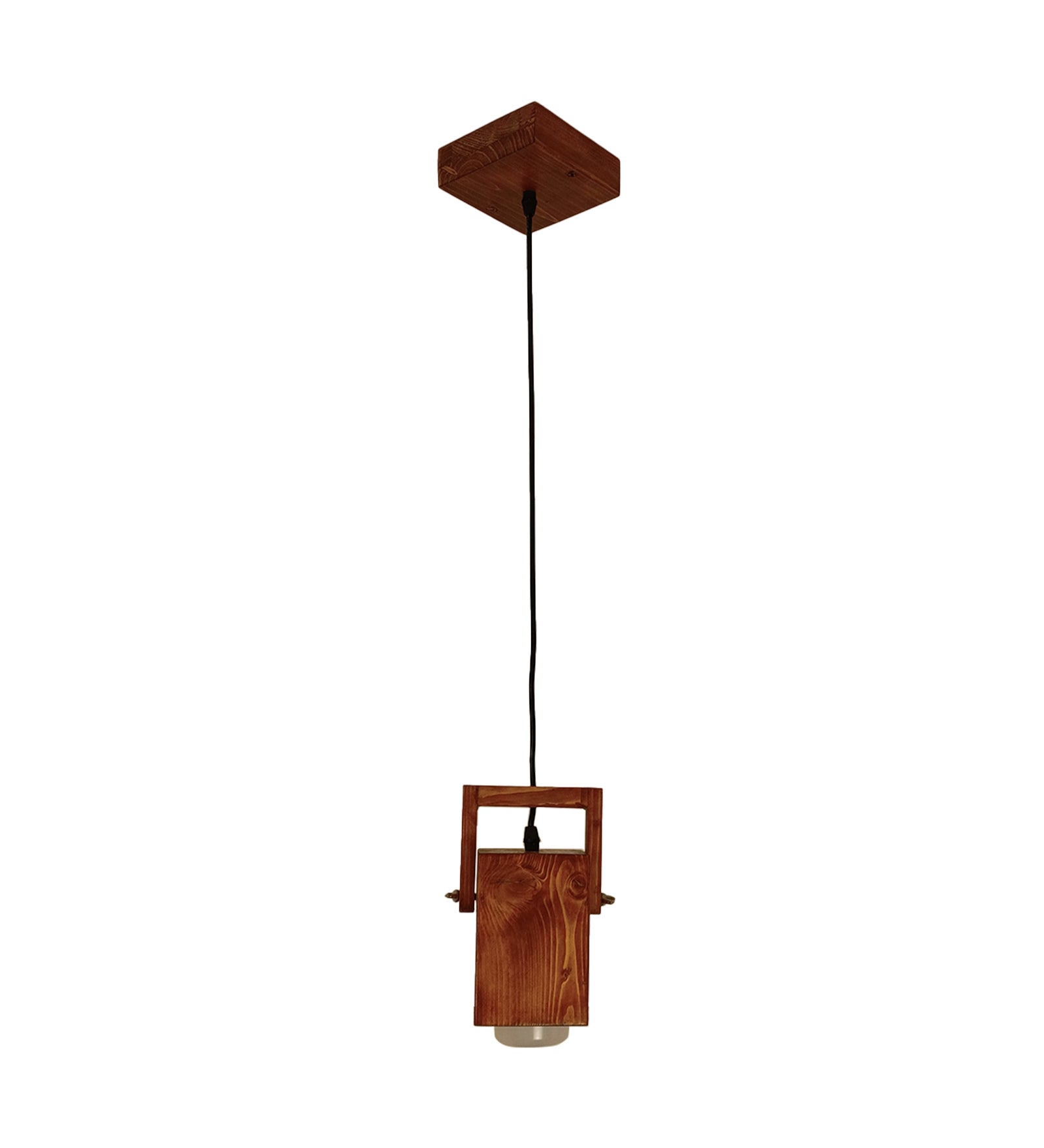 Focal Brown Wooden Single Hanging Lamp (BULB NOT INCLUDED)