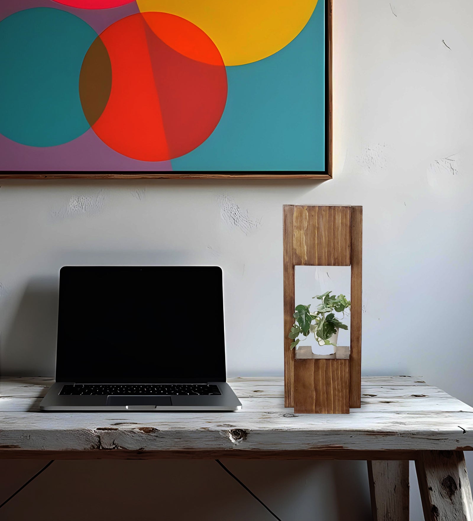 Focus Wooden Table Lamp with Brown Base