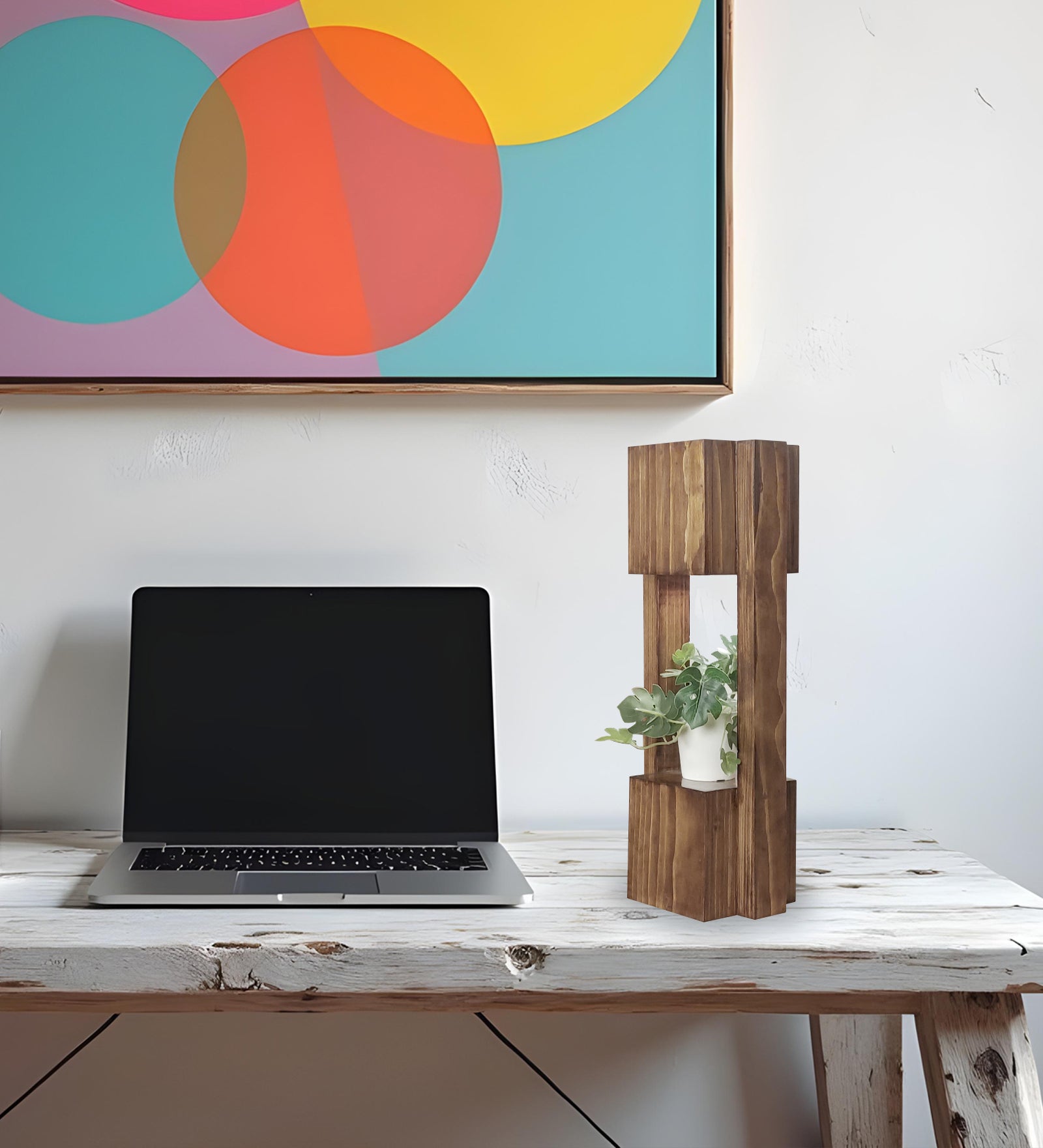 Emanate Wooden Table Lamp with Brown Base