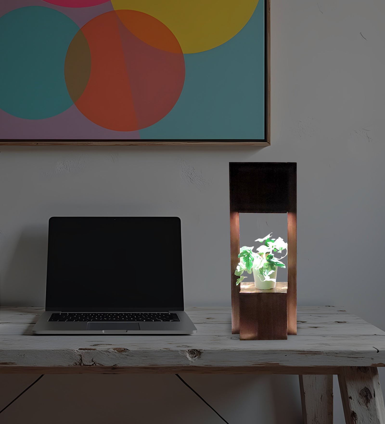 Focus Wooden Table Lamp with Brown Base