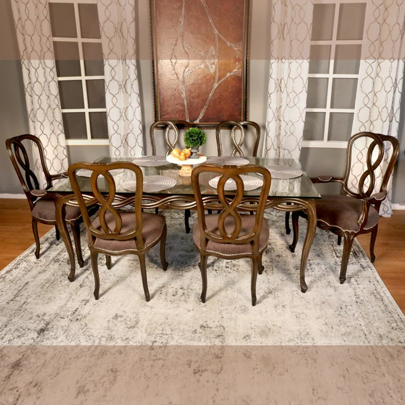Sophisticated 7-Piece Glass Top Dining Set: Modern Style and Elegant Dining"