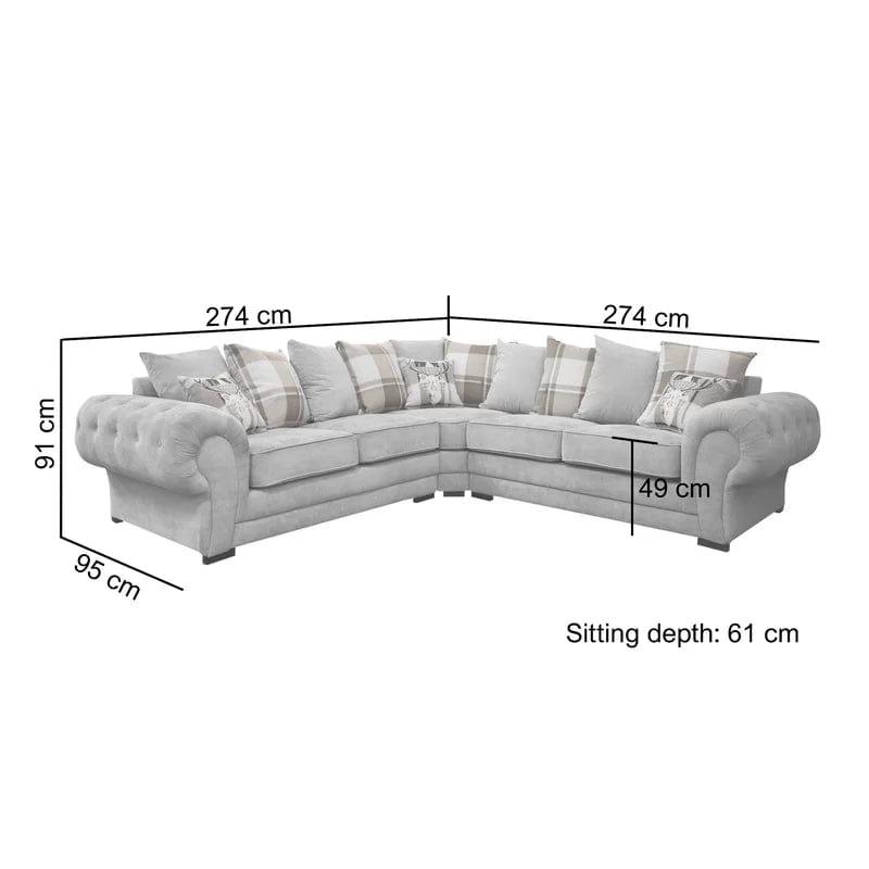 Franciscan 3 - Piece Upholstered Corner Sofa - Ouch Cart 