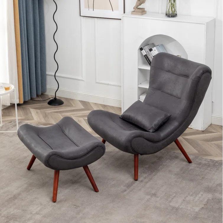Francolin Upholstered Accent Chair with Footstool - Ouch Cart 