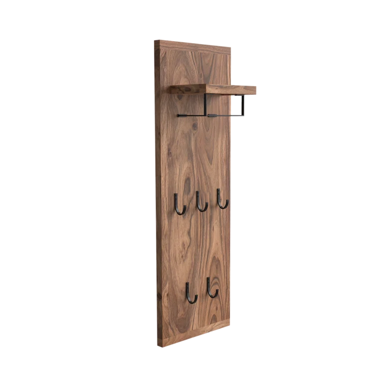 Viveca  Solid Wood Wall 5 - Hook Wall Mounted Coat Rack