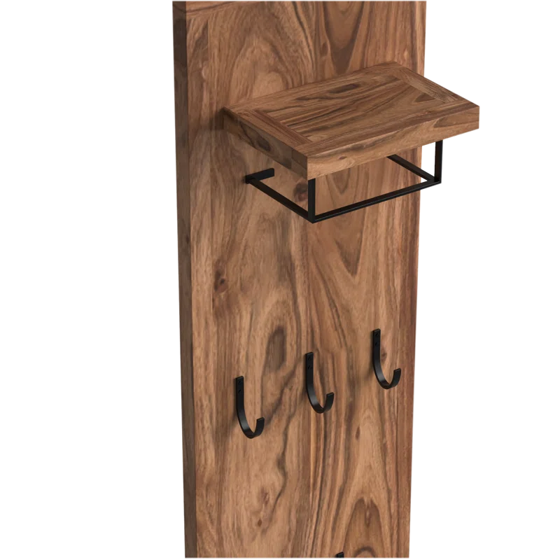 Viveca  Solid Wood Wall 5 - Hook Wall Mounted Coat Rack