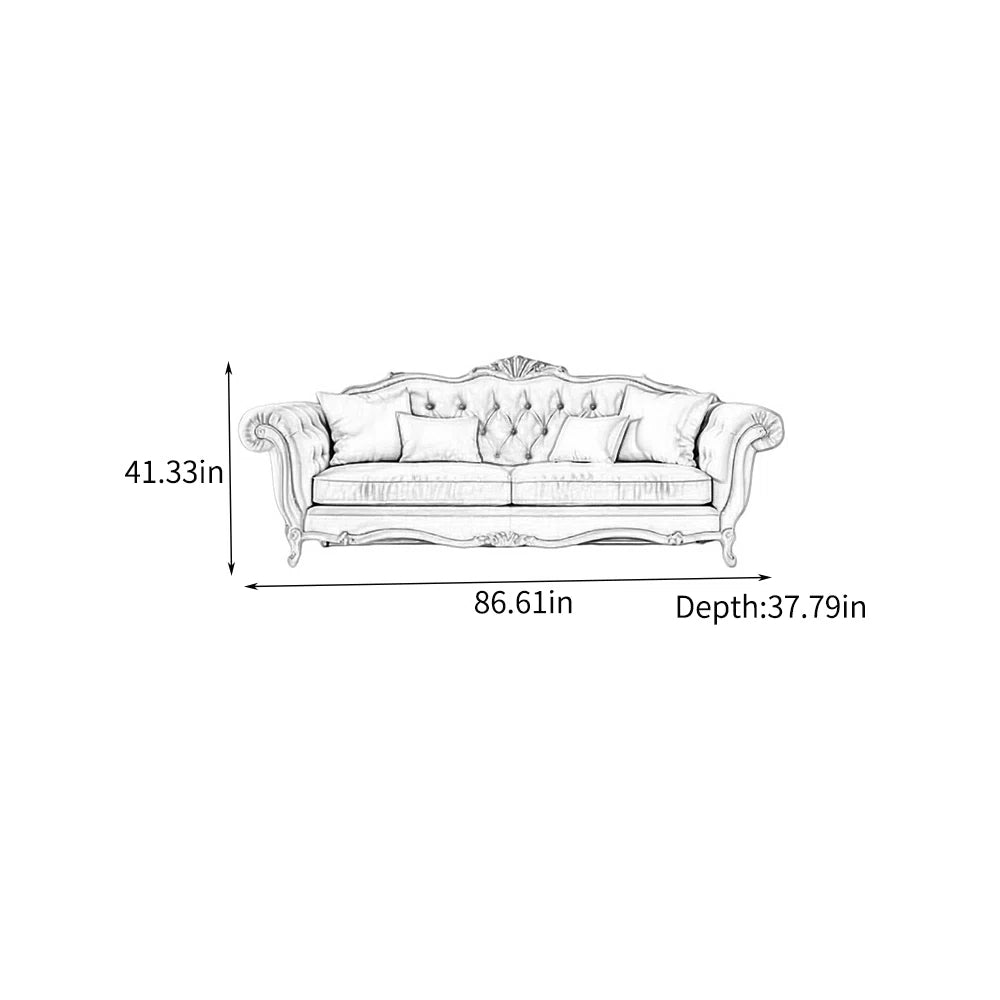 French-style carved pink sofa