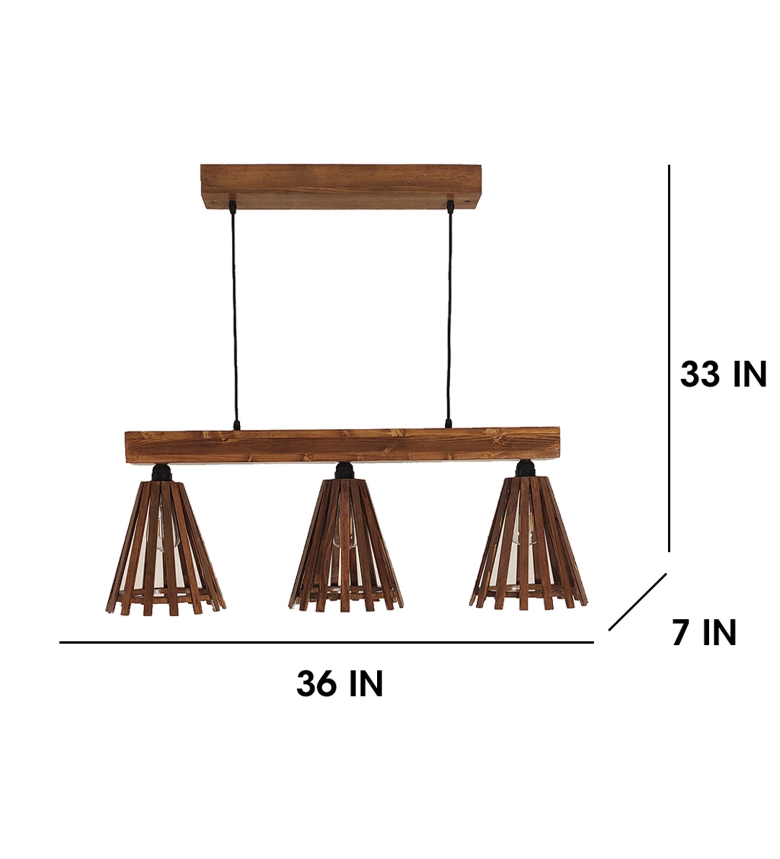 Funnel Brown 3 Series Hanging Lamp (BULB NOT INCLUDED)