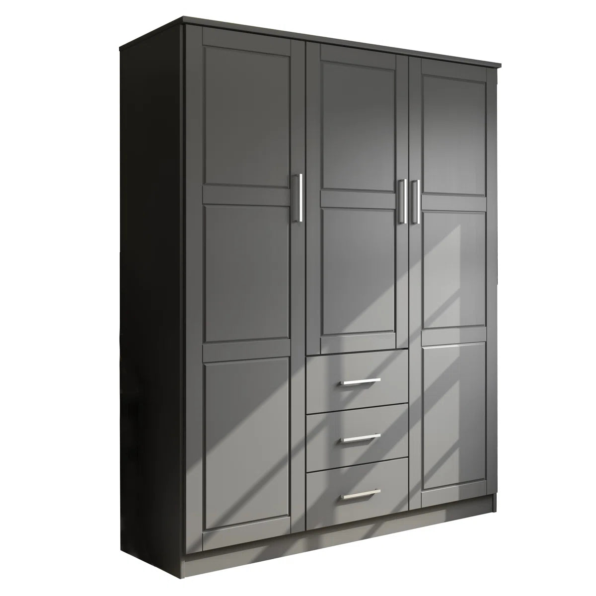 Bassam Cosmo 100% Solid Wood 3-door Wardrobe Armoire
