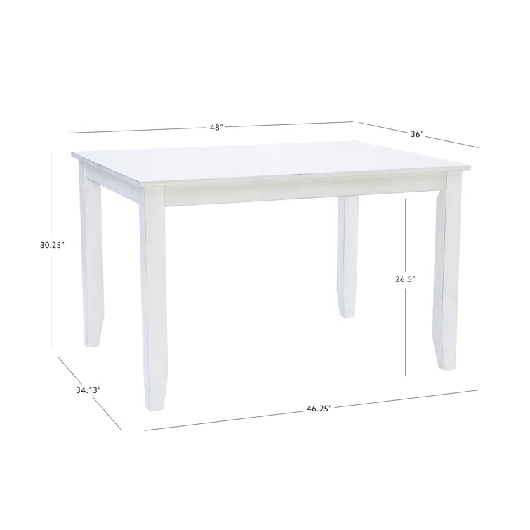 5 Piece 48" Solid Wood Lattice Back Dining Set