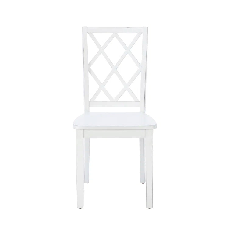 5 Piece 48" Solid Wood Lattice Back Dining Set