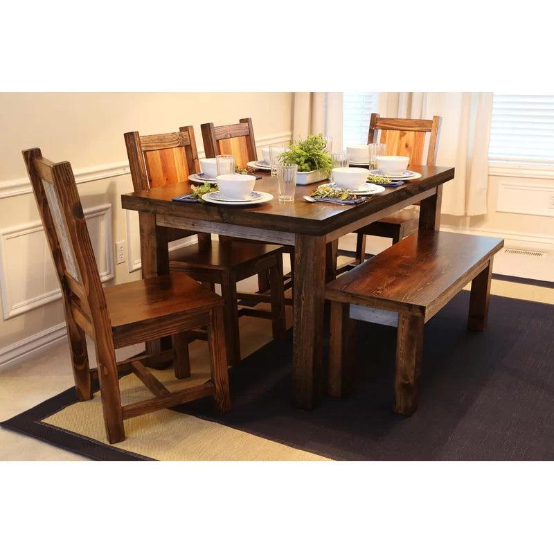 6 - Piece Solid Wood Dining Set - Ouch Cart 