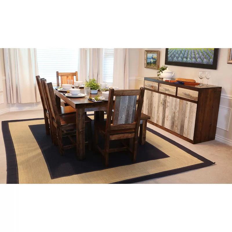 6 - Piece Solid Wood Dining Set - Ouch Cart 