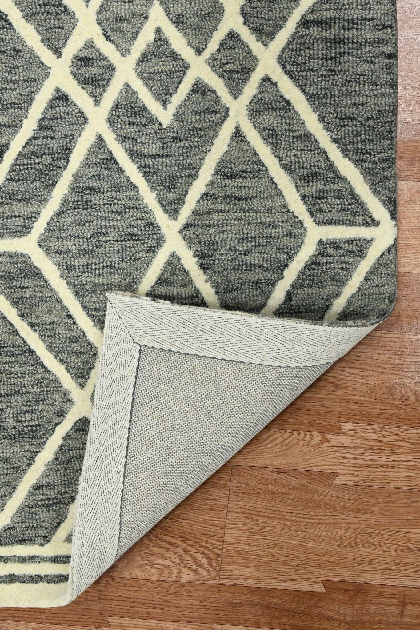 Gray Wool Vista 5x8 Feet Hand-Tufted Carpet - Rug - Ouch Cart 