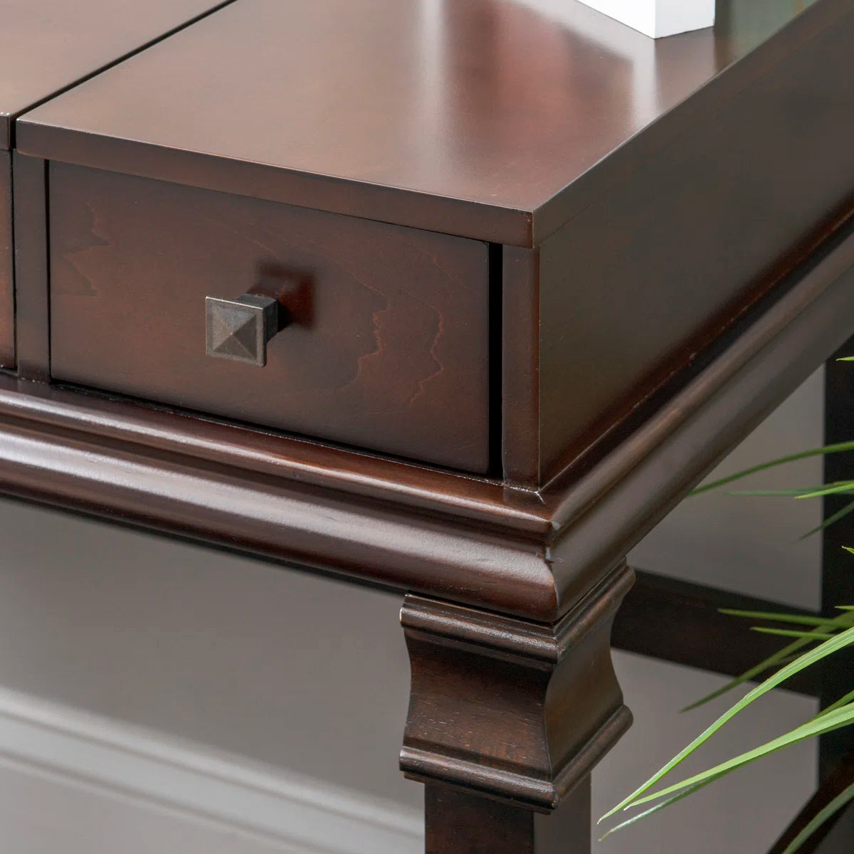 Traditional Flip-Up Mirror Vanity Set with Storage Drawers & Upholstered Bench