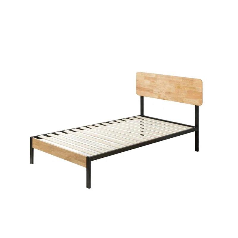 Graham Sleek Bed Frame with Solid Wood Headboard