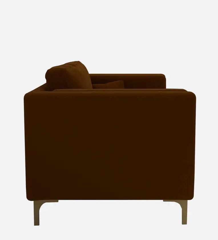 Velvet 1 Seater Sofa in Coffee Colour - Ouch Cart 