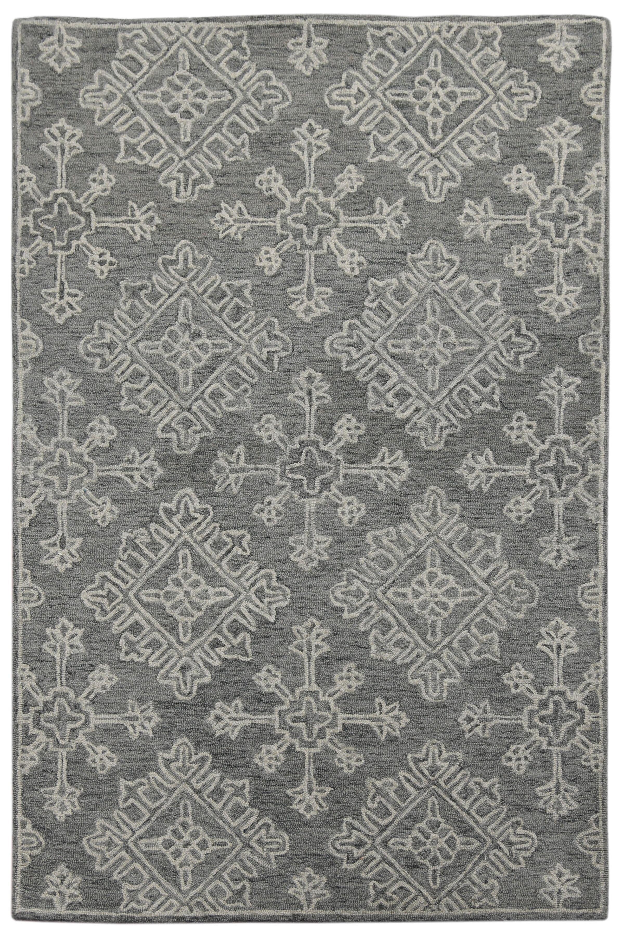 Graphite Wool Boston 4x6 Feet Hand-Tufted Carpet - Rug - Ouch Cart 