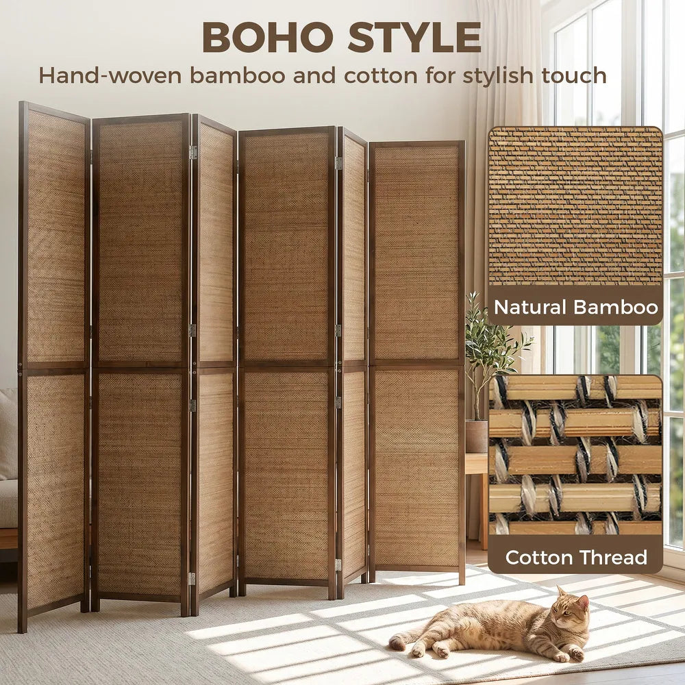 Ouch Cart 4 Panel Bamboo Room Divider Screen OUCH CART
