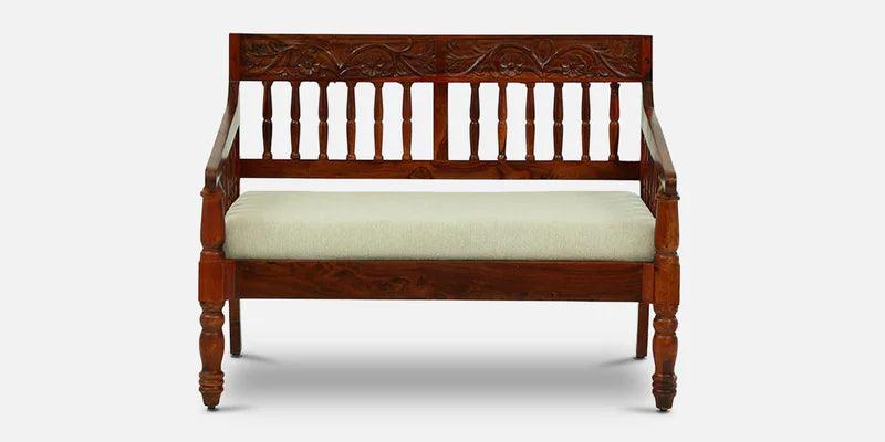 Sheesham Wood 2 Seater Sofa In Honey Oak Finish - Ouch Cart 