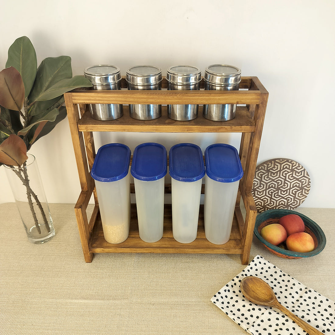 Hannah Wooden Kitchen Countertop Organiser-OUCH CART | Kitchen rack