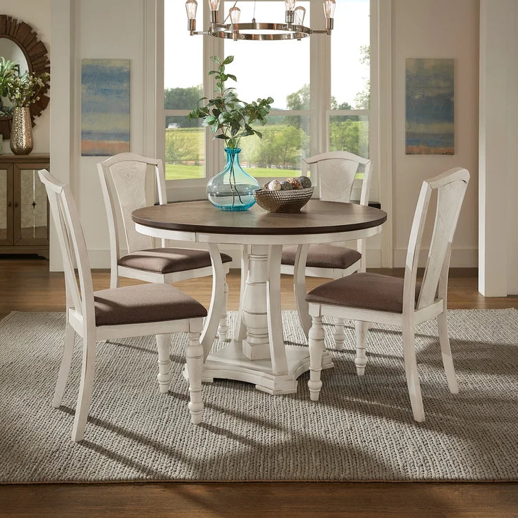 "Classic 5-Piece Pedestal Dining Set: Sophisticated Design for Every Meal"