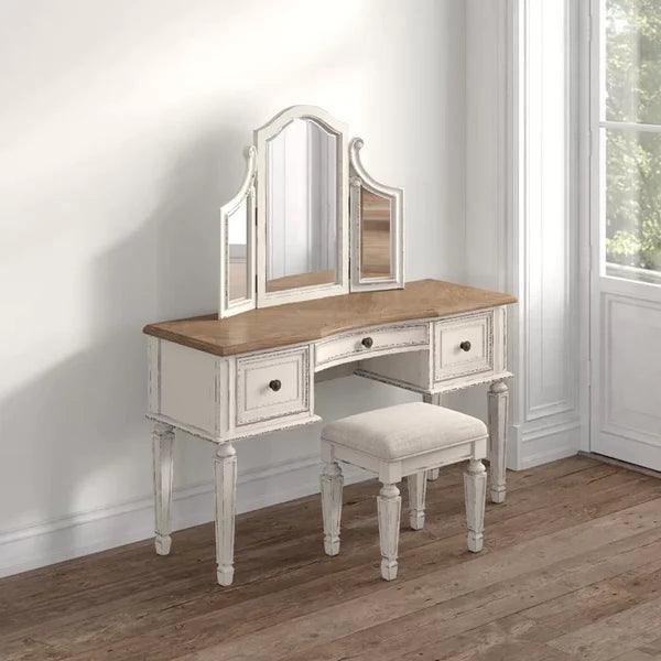 Bring torn Vanity dressing table design with miror with stool - Ouch Cart 