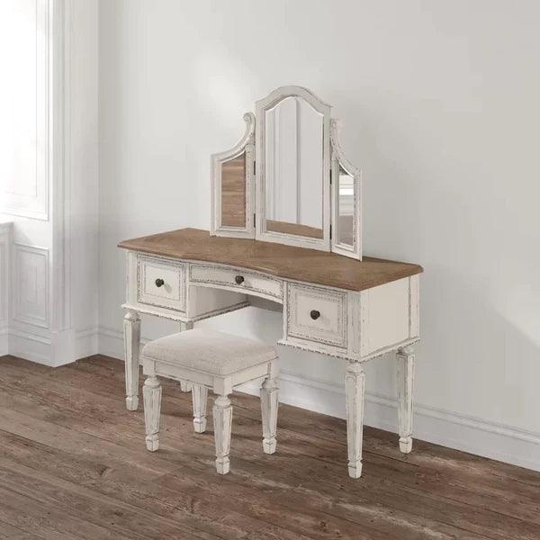 Bring torn Vanity dressing table design with miror with stool - Ouch Cart 