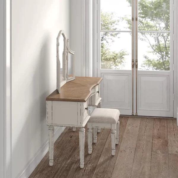 Bring torn Vanity dressing table design with miror with stool - Ouch Cart 