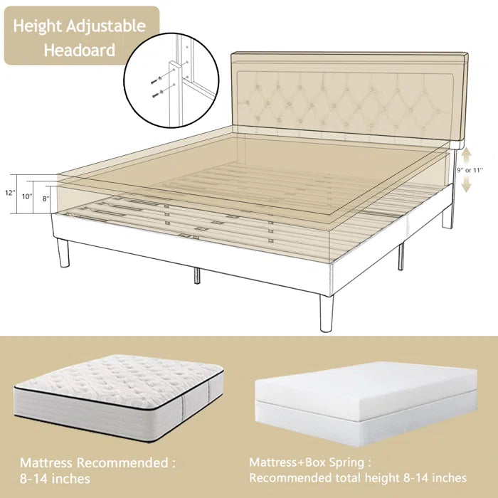 The Hegg Tufted Upholstered Platform Bed for a Dreamy Bedroom Retreat