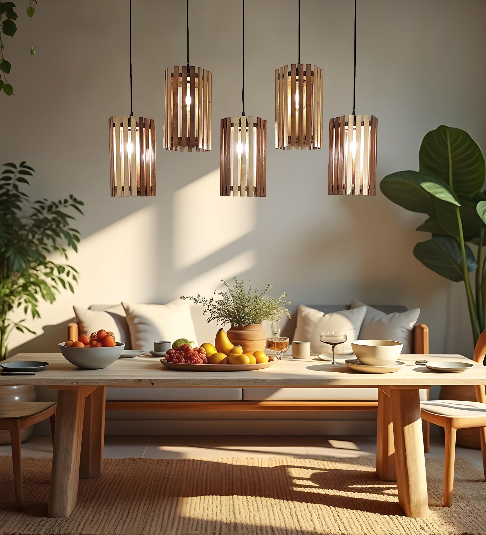 Hexa Brown 5 Series Hanging Lamp (BULB NOT INCLUDED)