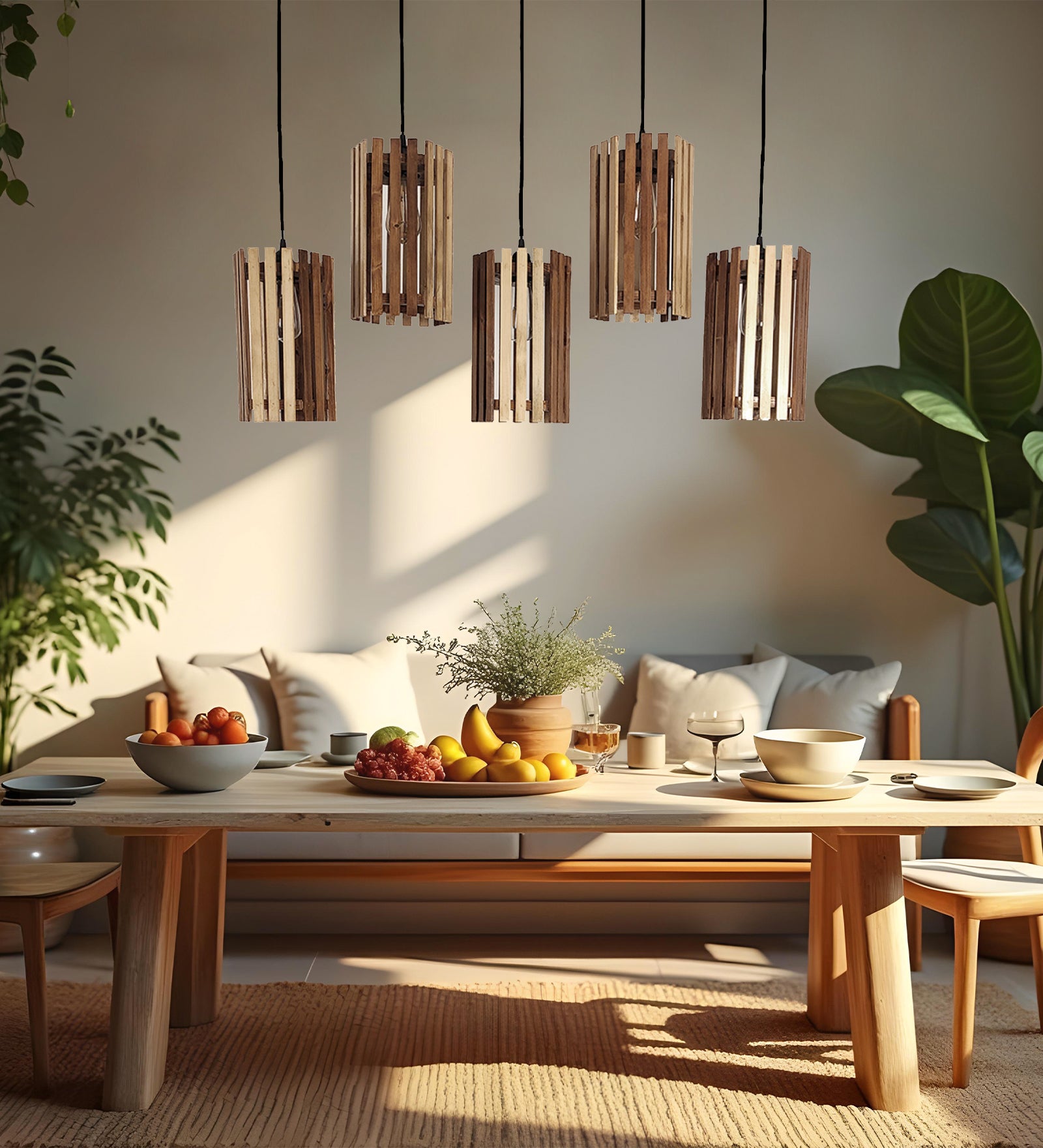 Hexa Brown 5 Series Hanging Lamp (BULB NOT INCLUDED)