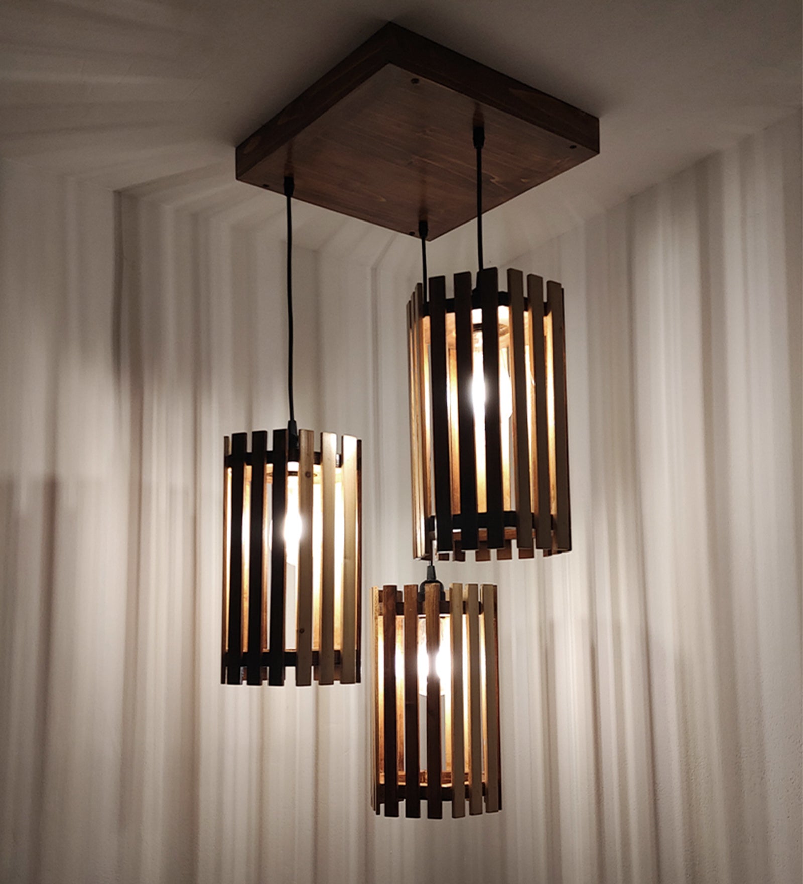 Hexa Beige & Brown Cluster Hanging Lamp (BULB NOT INCLUDED)