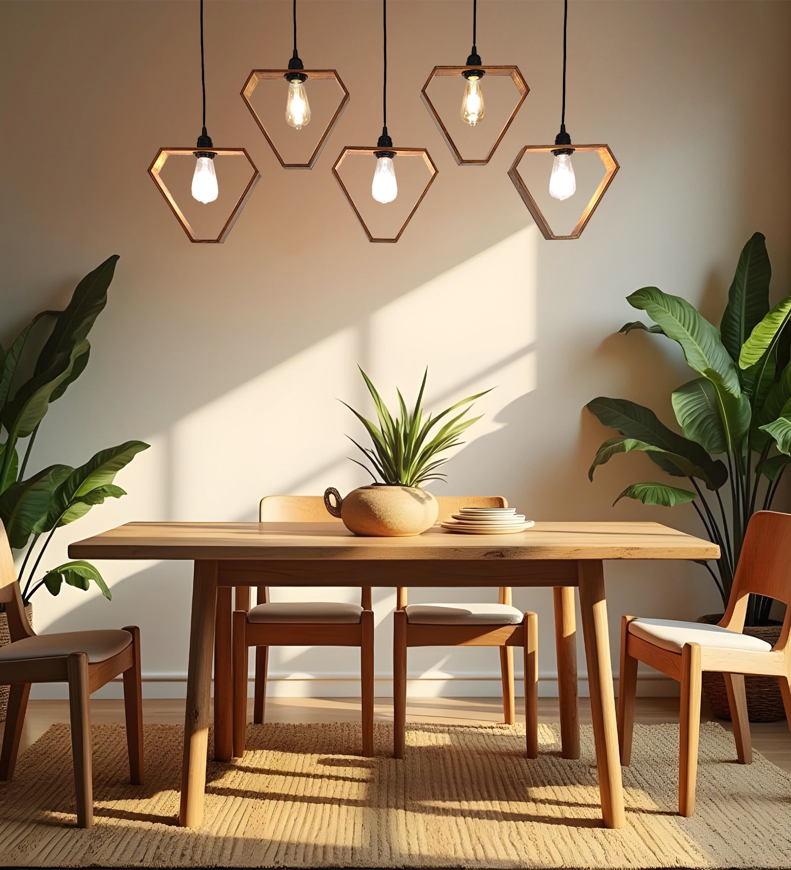 Hexad Brown 5 Series Hanging Lamp (BULB NOT INCLUDED)