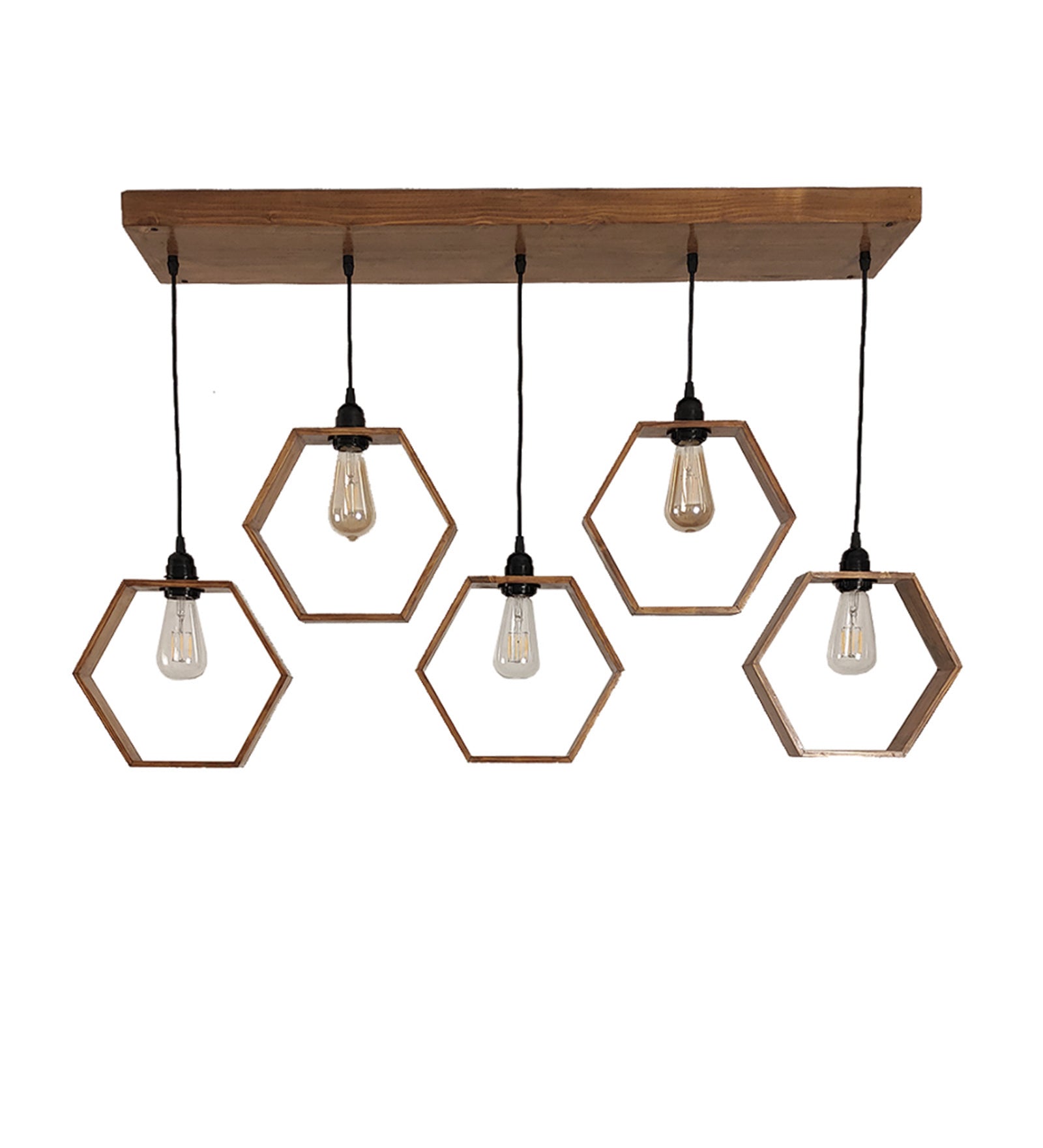 Hexagram Brown 5 Series Hanging Lamp (BULB NOT INCLUDED)