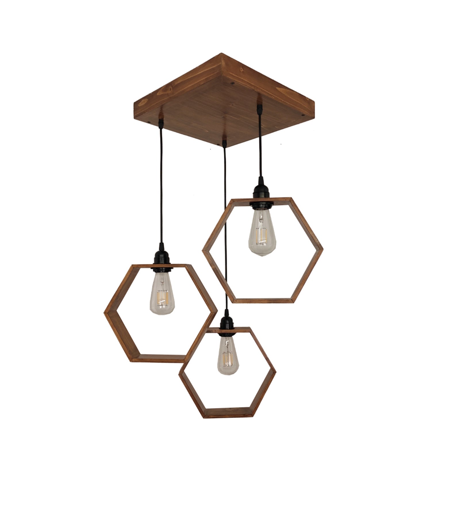 Hexagram Brown Cluster Hanging Lamp (BULB NOT INCLUDED)