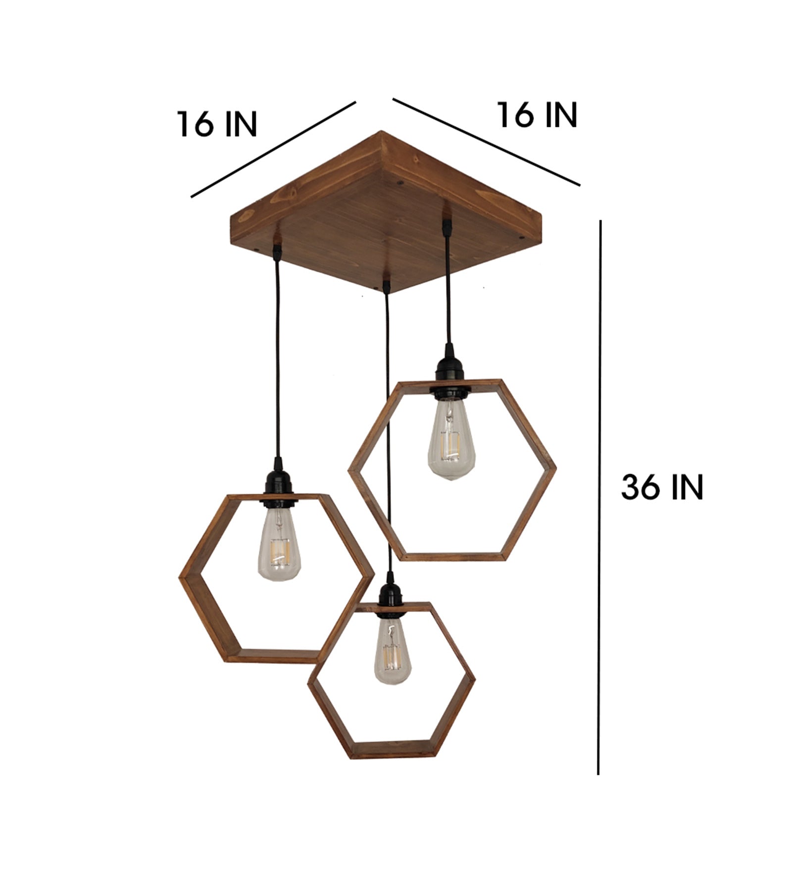 Hexagram Brown Cluster Hanging Lamp (BULB NOT INCLUDED)