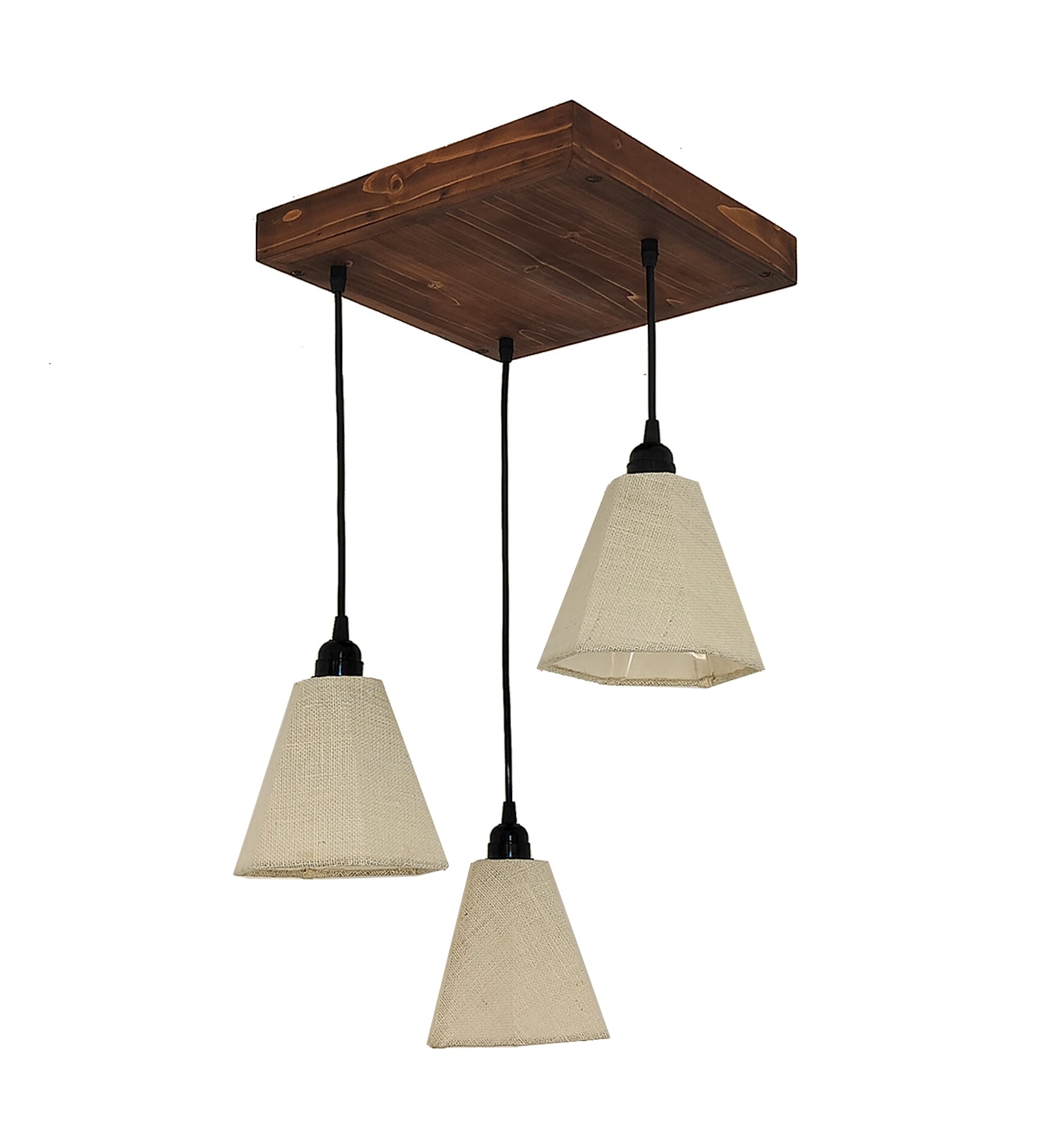 Hexspot Brown Wooden Cluster Hanging Lamp