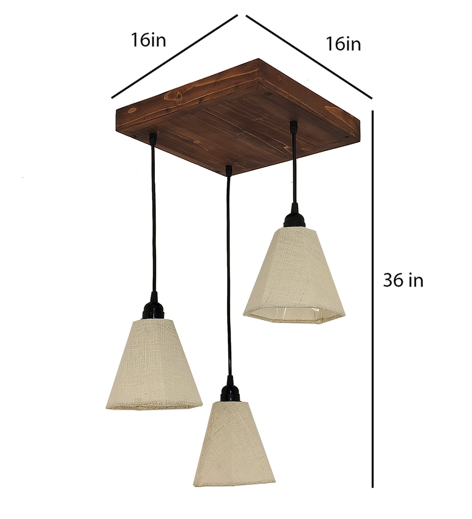 Hexspot Brown Wooden Cluster Hanging Lamp