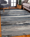 Sky Blue Wool & Viscose Dream Scape 5x8 Feet  Hand-Tufted Carpet - Rug
