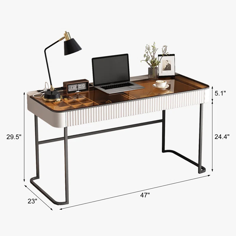 Office Desk,, Glass Top