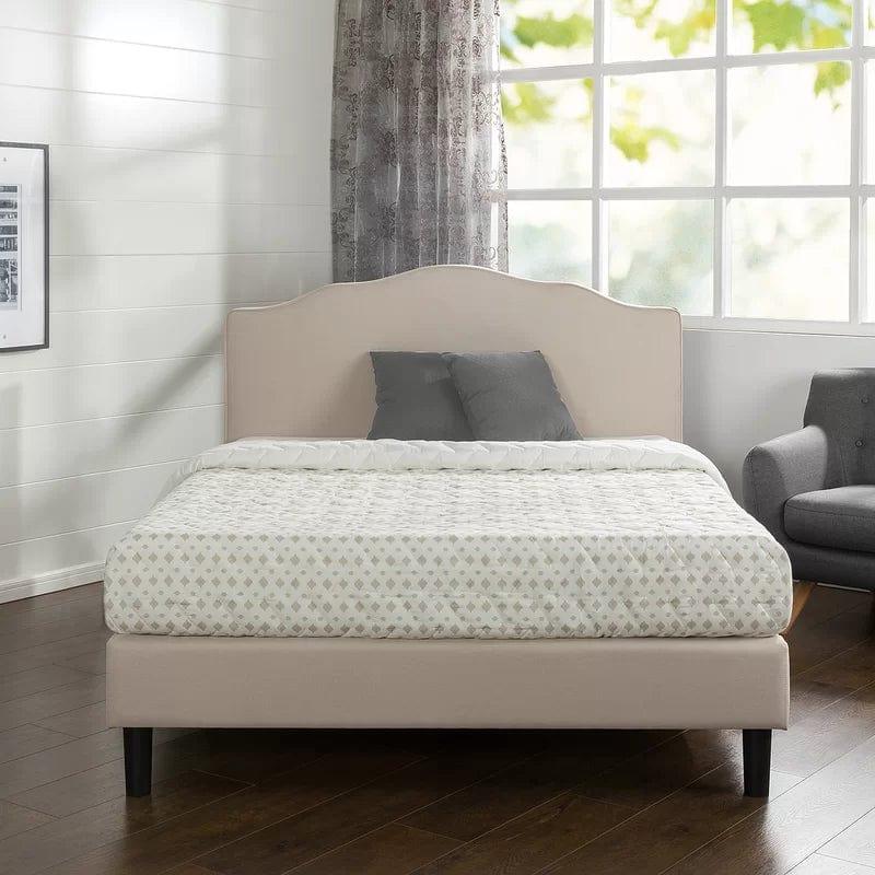 Hoopeston Upholstered Bed Frame with Headboard - Ouch Cart 