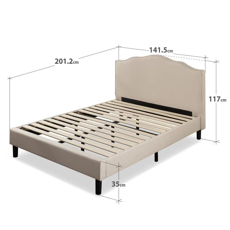 Hoopeston Upholstered Bed Frame with Headboard - Ouch Cart 