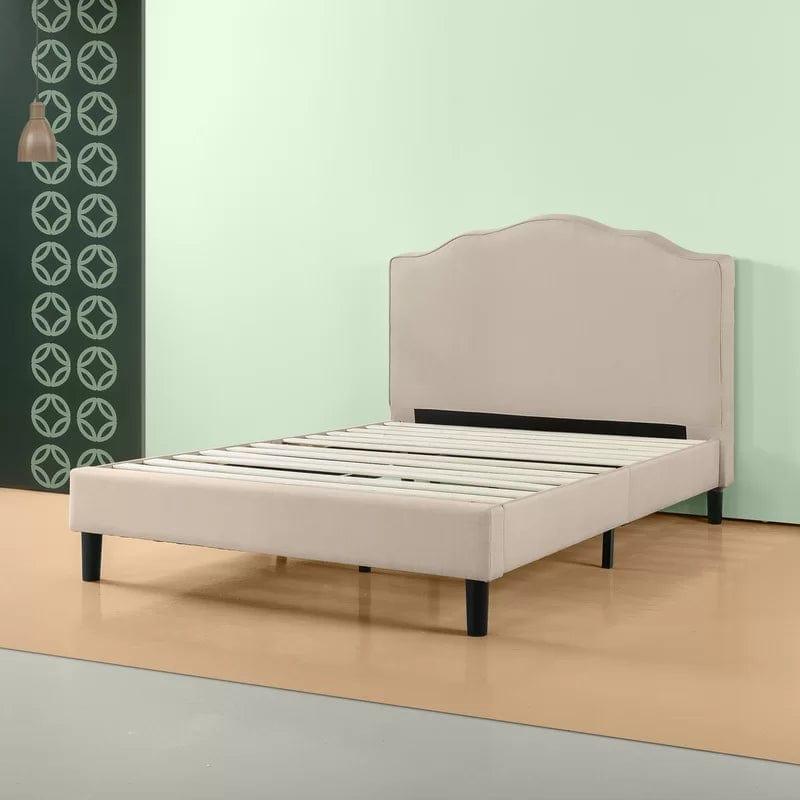 Hoopeston Upholstered Bed Frame with Headboard - Ouch Cart 