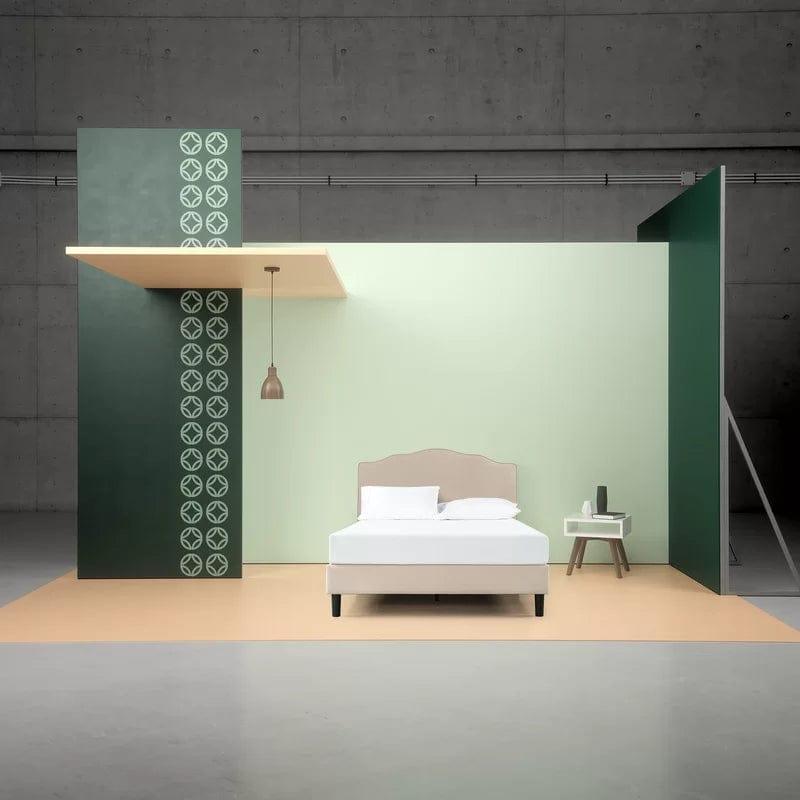 Hoopeston Upholstered Bed Frame with Headboard - Ouch Cart 