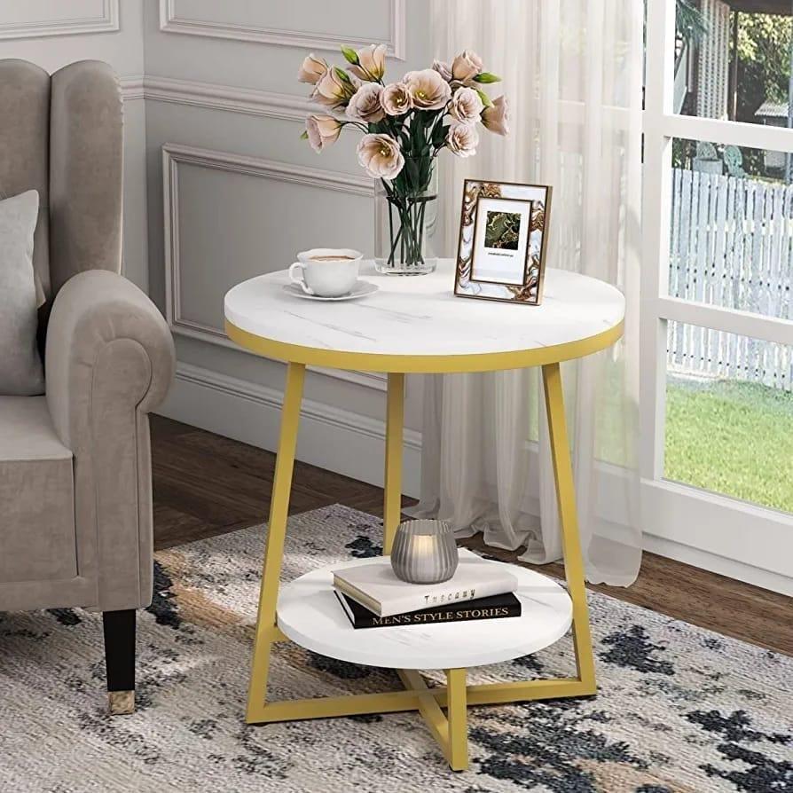 Vesta Two - Tier Sofa Side Table - Ouch Cart 